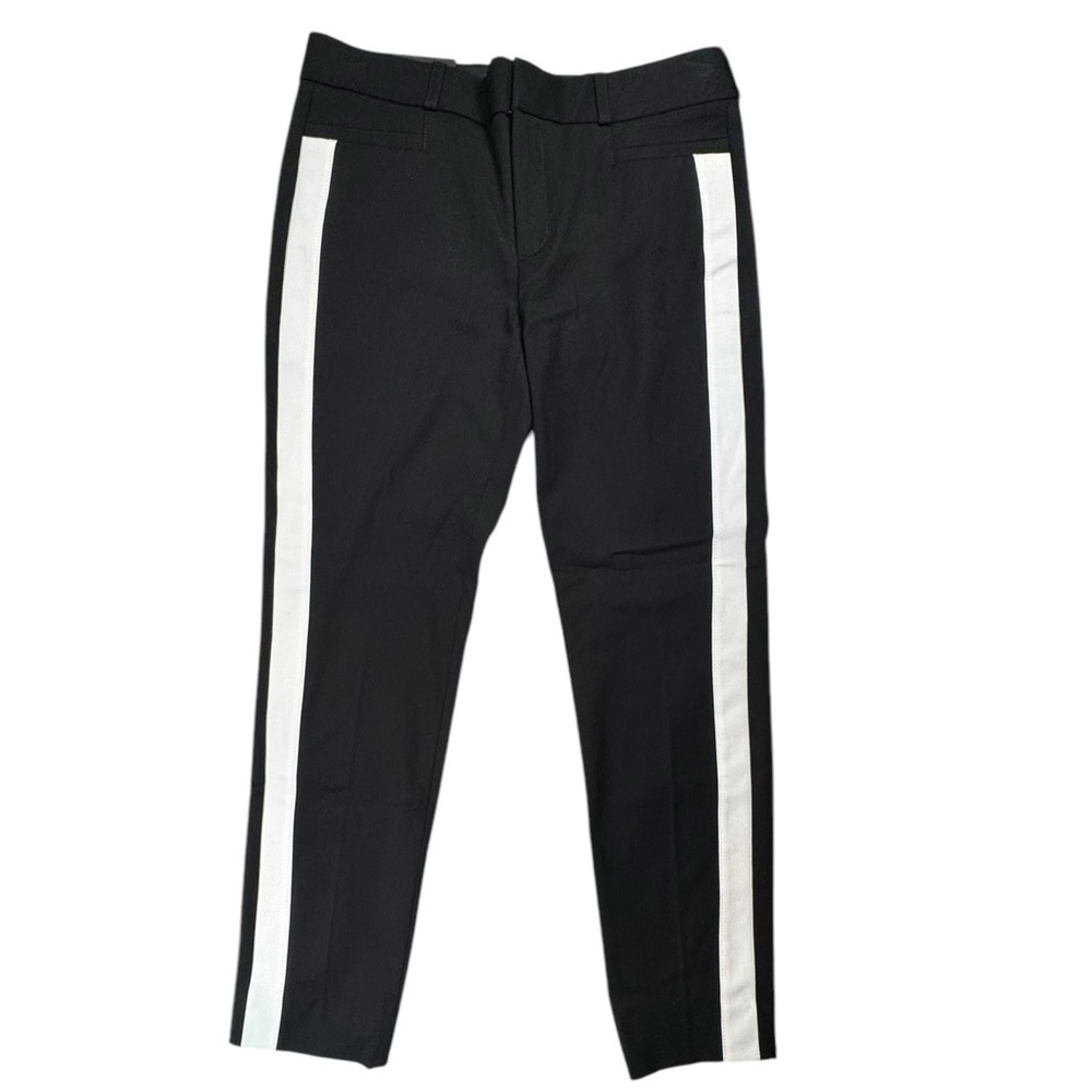 BANANA REPUBLIC Pants 4R Black Tuxedo Stripe Slim Ankle Workwear Stretch Skinny